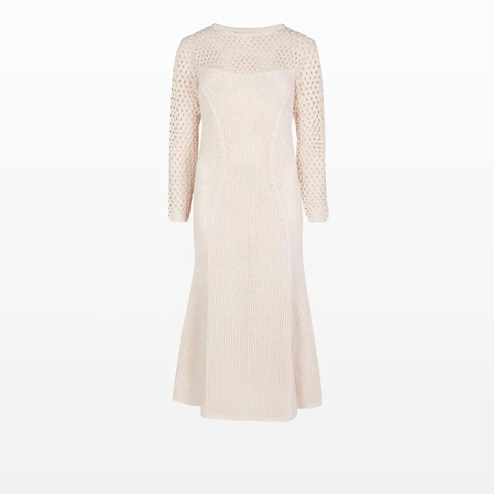 Safiyaa Klo Nouvelle Peach Knit Midi Dress Women Dresses