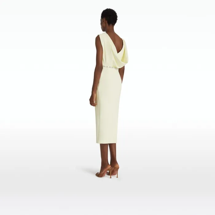Safiyaa Koral Sorbet Midi Dress With Embroidered Belt Women Dresses