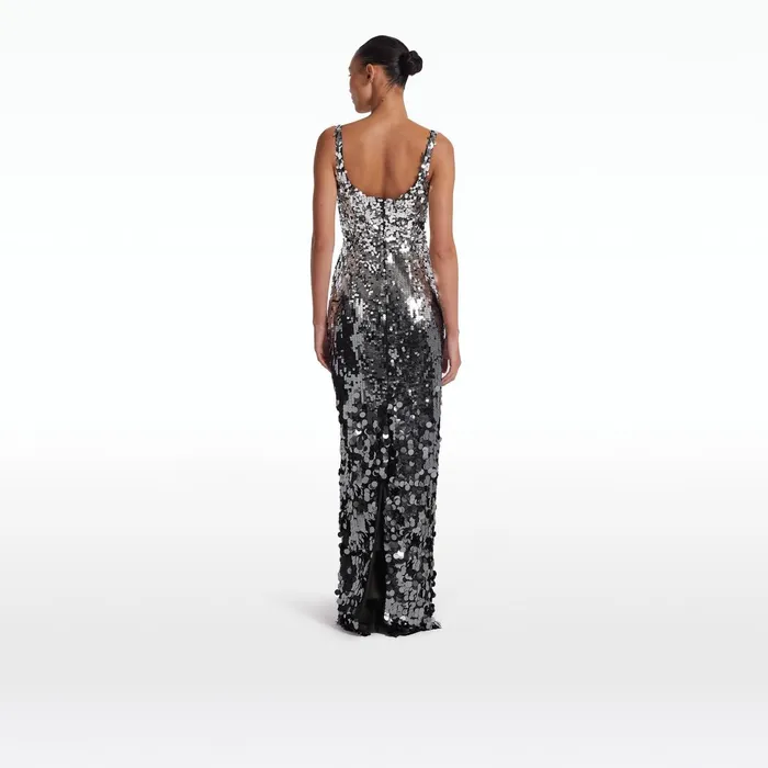 Safiyaa Kristena Gunmetal Long Dress Women Dresses