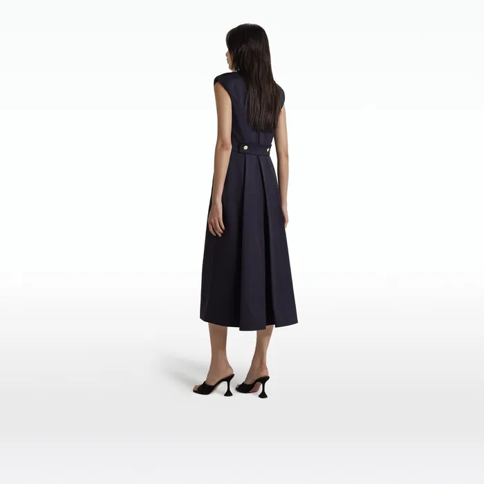 Safiyaa Lani Midnight Navy Midi Dress Women Dresses