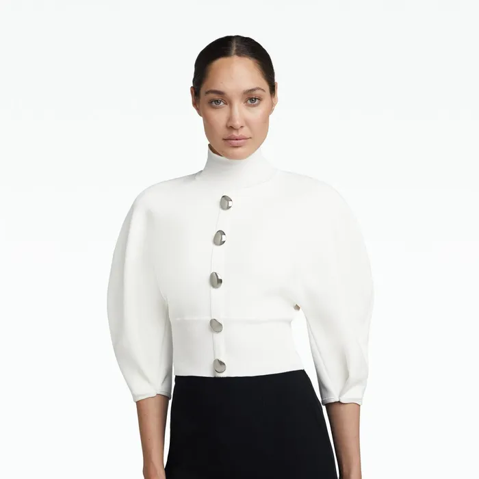 Safiyaa Lena Ivory Knit Top Women Knitwear