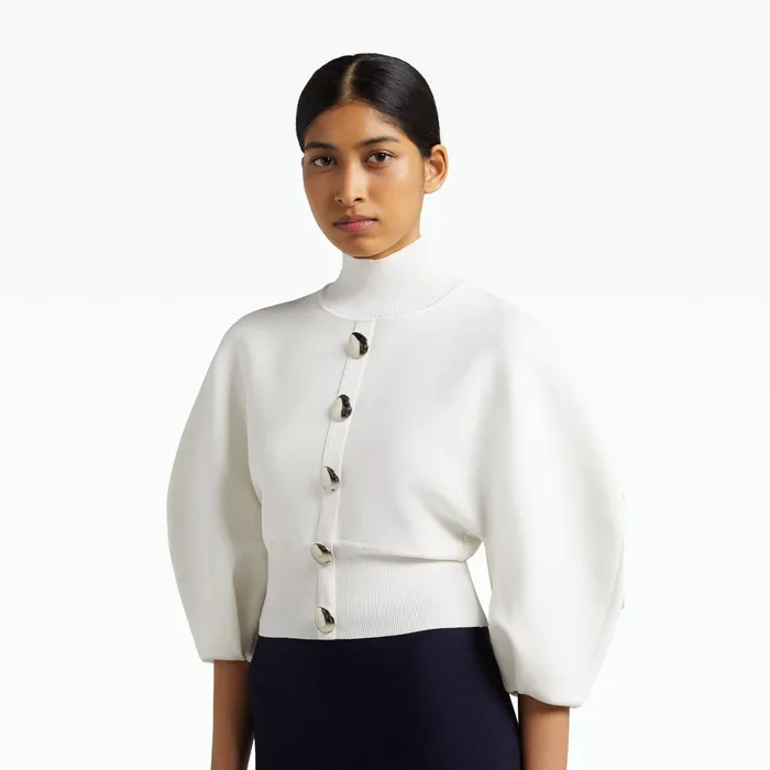Safiyaa Lena Ivory Knit Top Women Knitwear