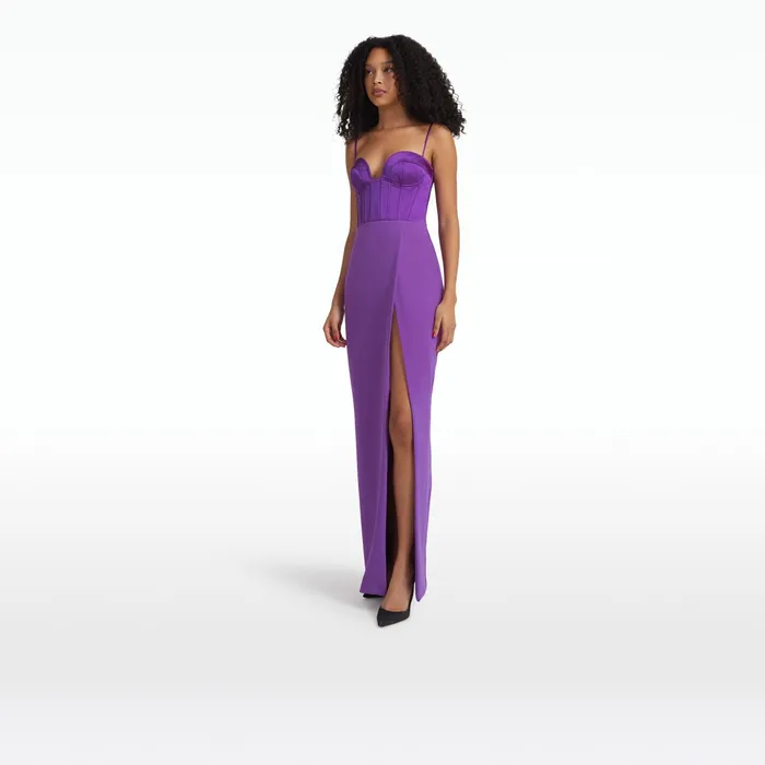 Safiyaa Leonal Lilac Long Dress Women Dresses