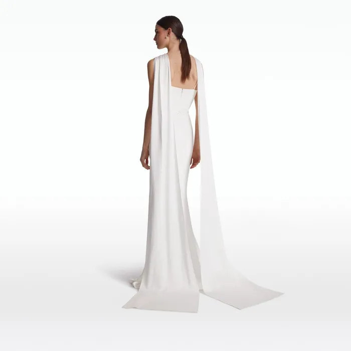 Safiyaa Lilien Ivory Satin Long Dress Women Dresses