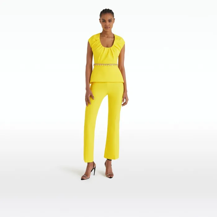 Safiyaa Lotta Buttercup Top With Embroidered Belt Women Tops