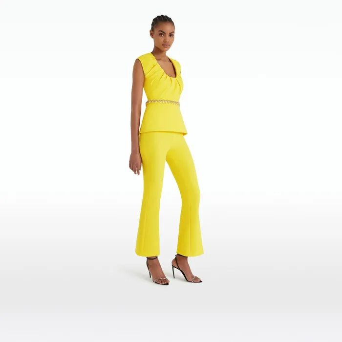 Safiyaa Lotta Buttercup Top With Embroidered Belt Women Tops