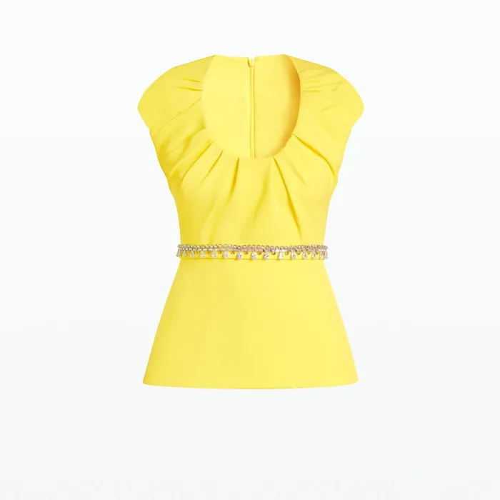 Safiyaa Lotta Buttercup Top With Embroidered Belt Women Tops