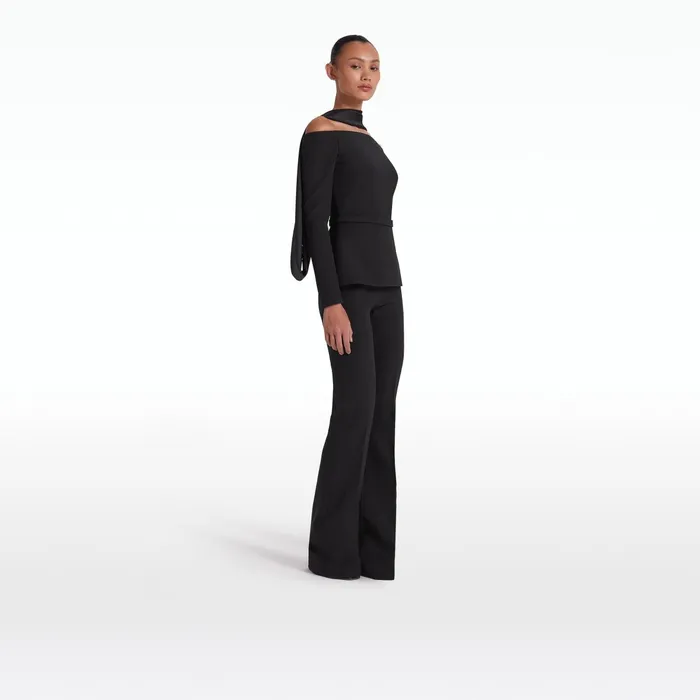 Safiyaa Ludovica Black Top Women Tops