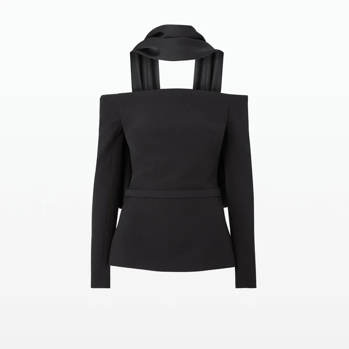 Safiyaa Ludovica Black Top Women Tops
