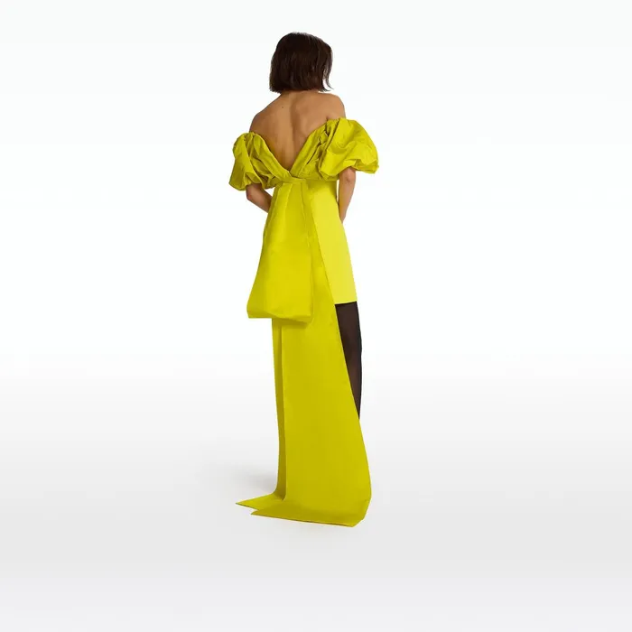 Safiyaa Lyana Chartreuse Short Dress Women Dresses