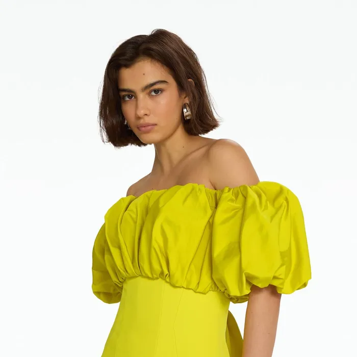 Safiyaa Lyana Chartreuse Short Dress Women Dresses