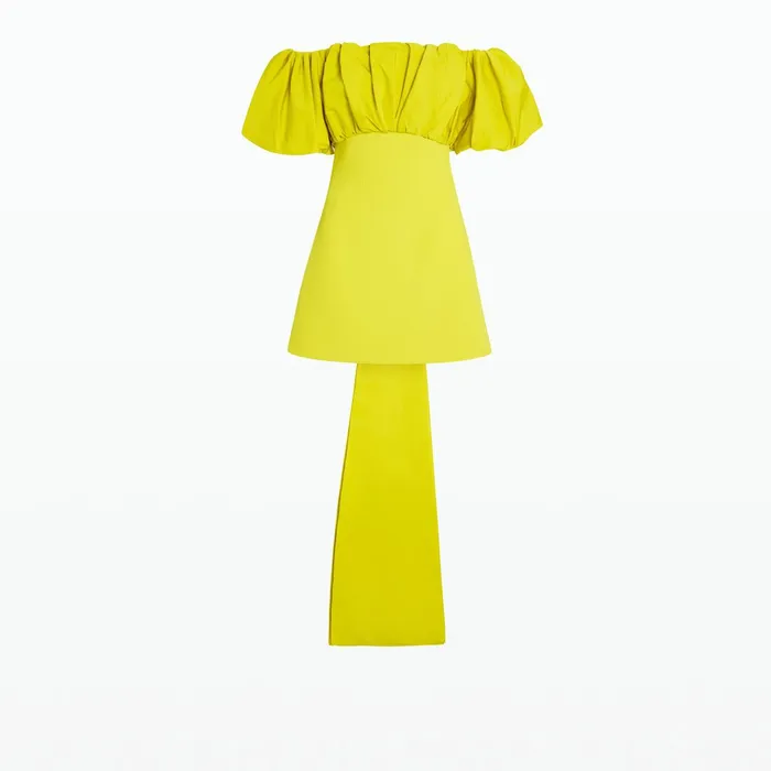 Safiyaa Lyana Chartreuse Short Dress Women Dresses