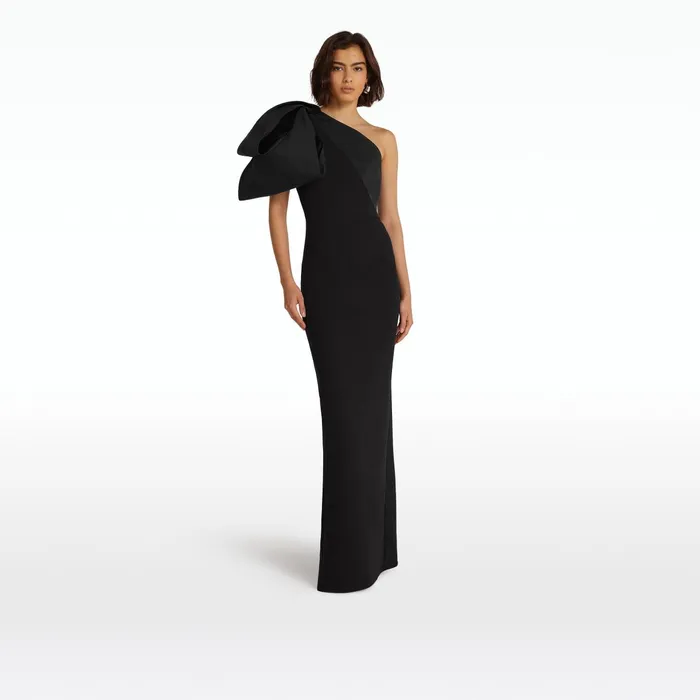 Safiyaa Maelys Black Long Dress Women Dresses
