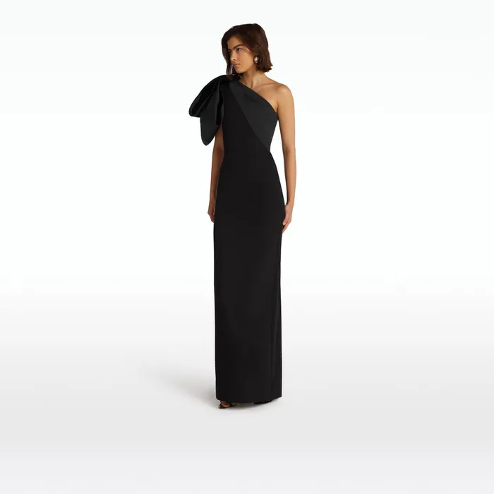 Safiyaa Maelys Black Long Dress Women Dresses