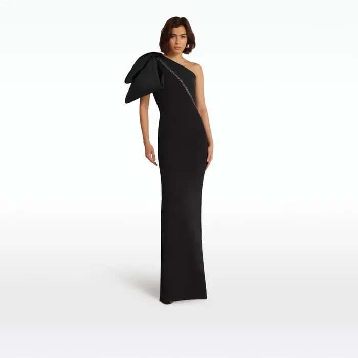 Safiyaa Maelys Embroidered Black Long Dress Women Dresses