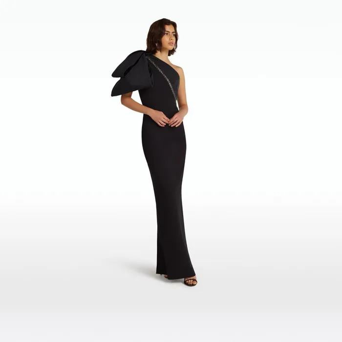 Safiyaa Maelys Embroidered Black Long Dress Women Dresses