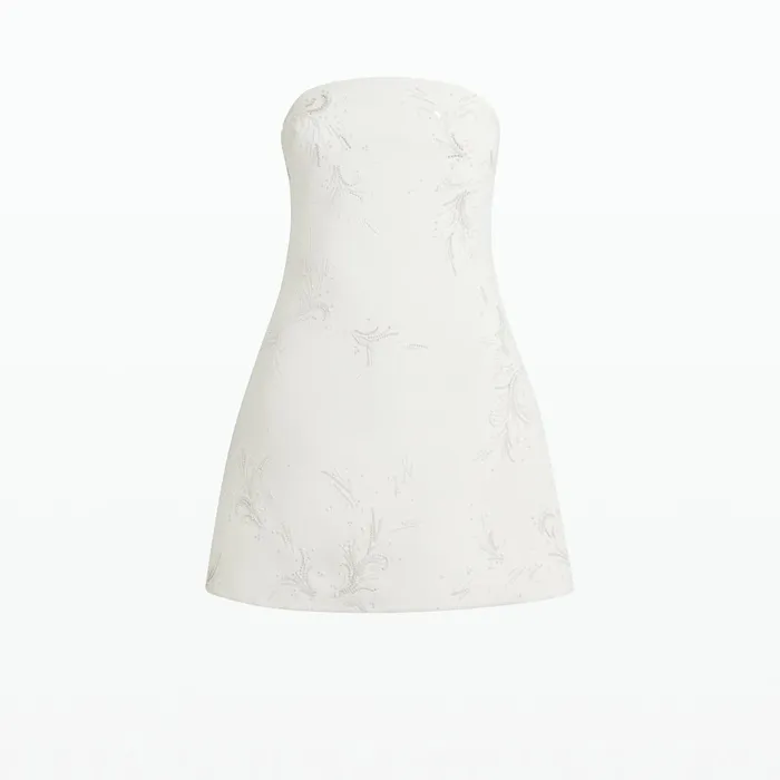 Safiyaa Manorel Ivory Harness and Rowan Fern Embroidered Dress Women Capes Harnesses