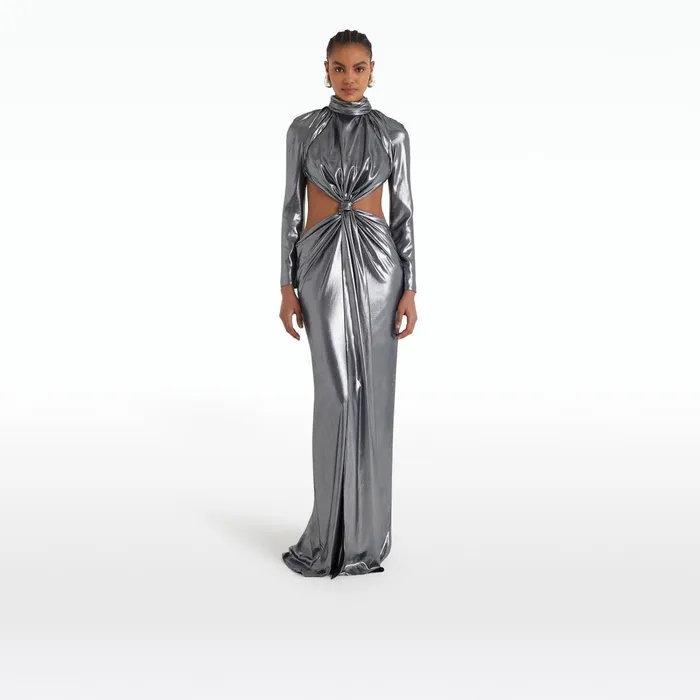 Safiyaa Marlowe Gunmetal Long Dress Women Dresses
