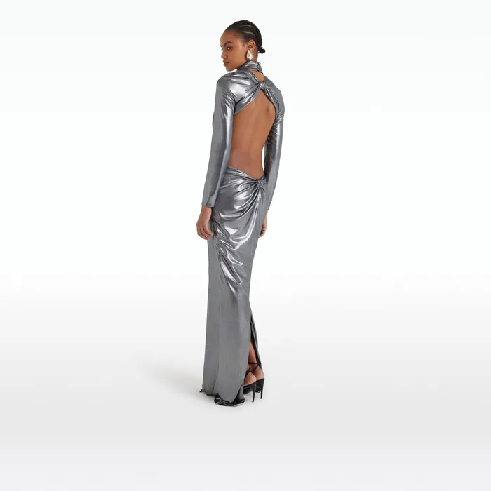 Safiyaa Marlowe Gunmetal Long Dress Women Dresses