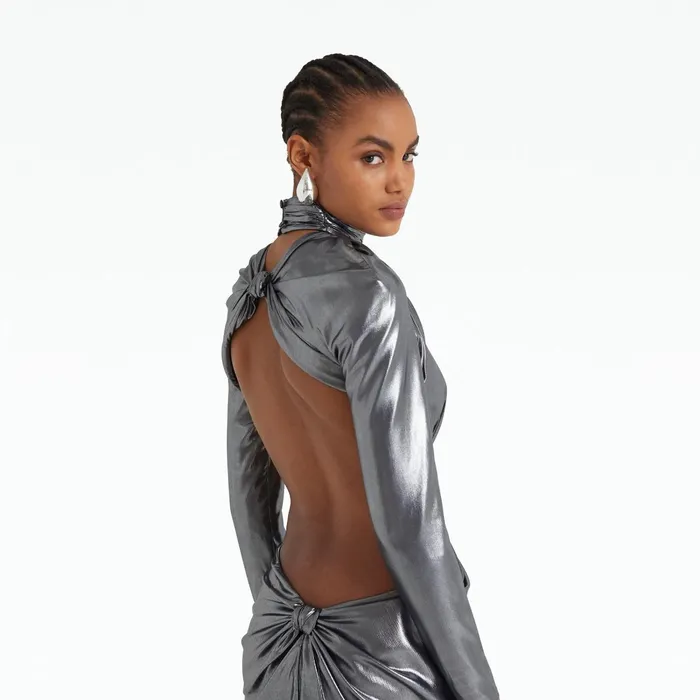 Safiyaa Marlowe Gunmetal Long Dress Women Dresses