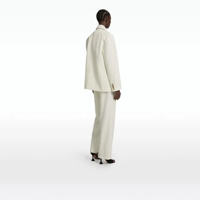 Safiyaa Maurissa Ivory Pinstripe Jacket Women Jackets Coats