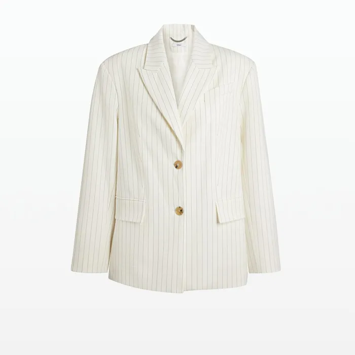 Safiyaa Maurissa Ivory Pinstripe Jacket Women Jackets Coats