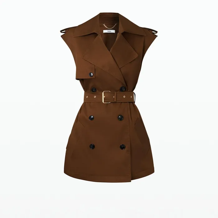 Safiyaa Merrik Deep Brown Modular Coat Women Jackets Coats