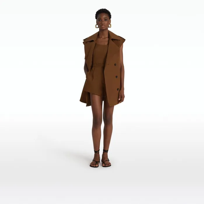 Safiyaa Merrik Deep Brown Modular Coat Women Jackets Coats