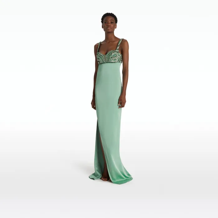 Safiyaa Natali Sea Foam Long Dress Women Dresses