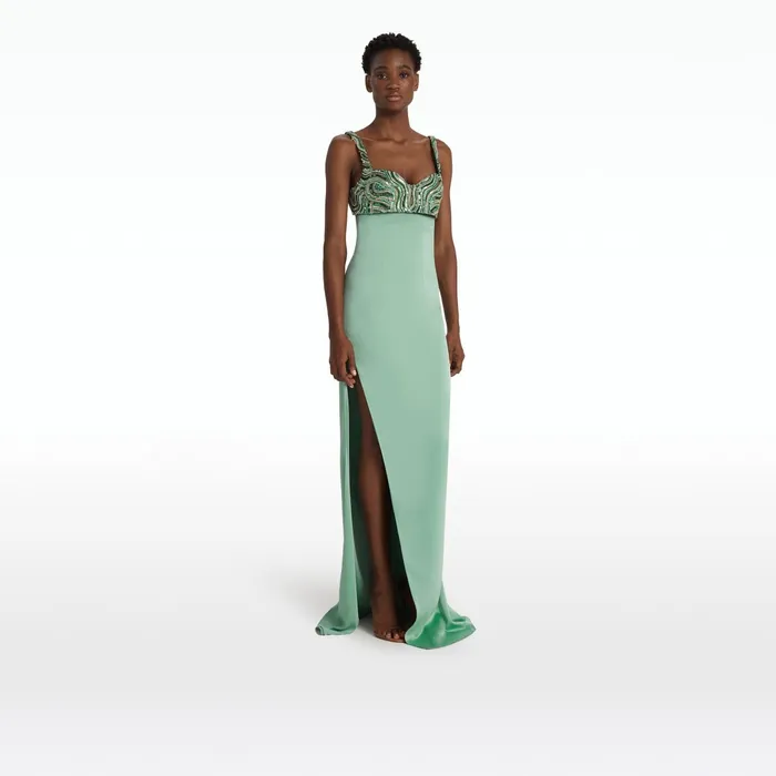 Safiyaa Natali Sea Foam Long Dress Women Dresses