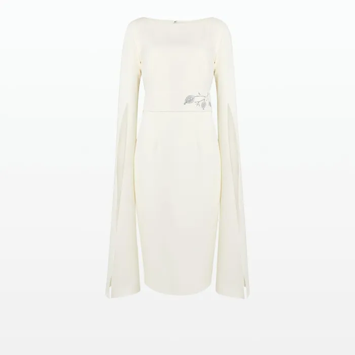 Safiyaa Octavia Flower Bud Embroidered Midi Dress Women Dresses