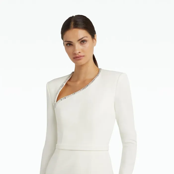 Safiyaa Ottavia Ivory Long Dress Women Dresses