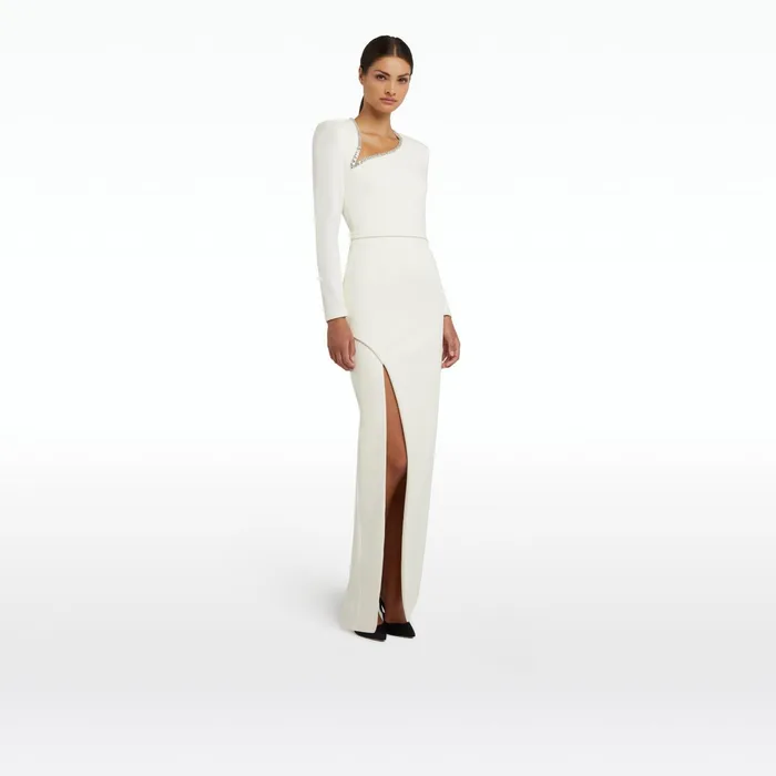 Safiyaa Ottavia Ivory Long Dress Women Dresses