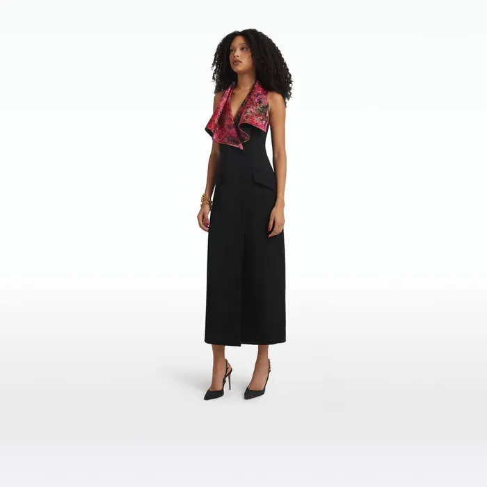 Safiyaa Rewena Black and Lacquer Red Jacket Women Dresses