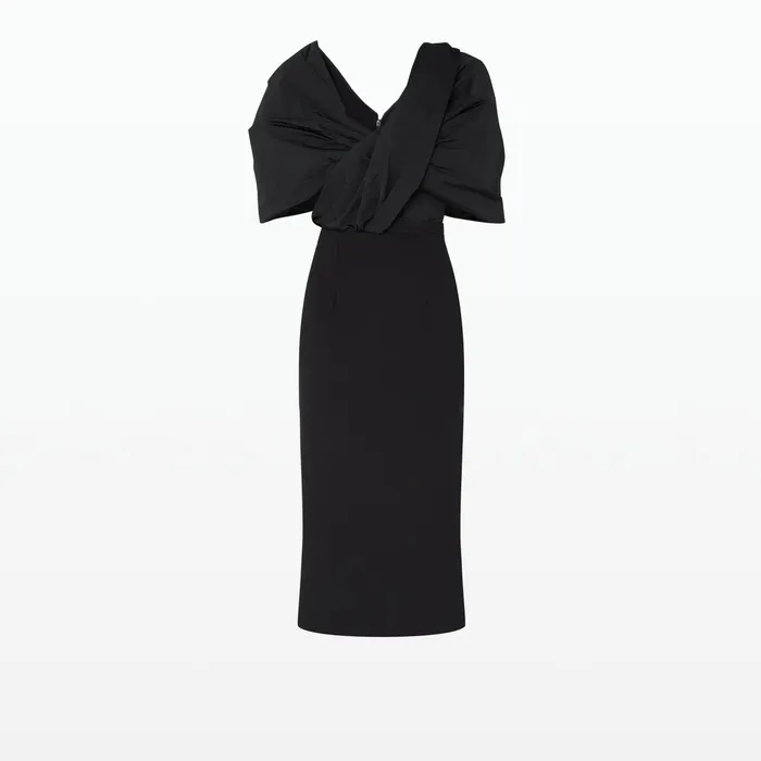 Safiyaa Roma Black Midi Dress Women Dresses