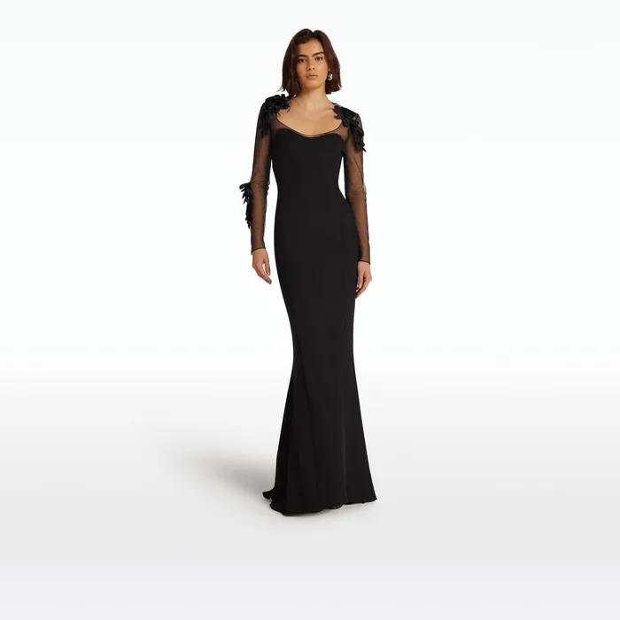 Safiyaa Rosel Black Long Dress Women Dresses