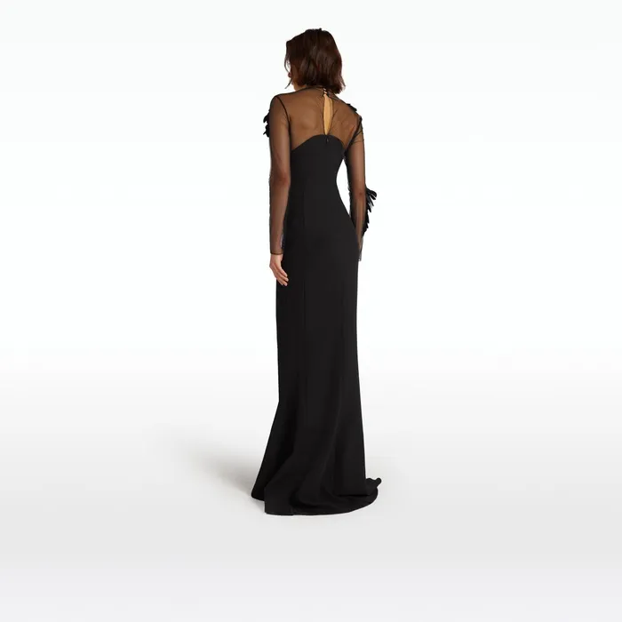 Safiyaa Rosel Black Long Dress Women Dresses