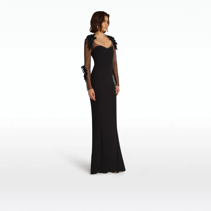 Safiyaa Rosel Black Long Dress Women Dresses