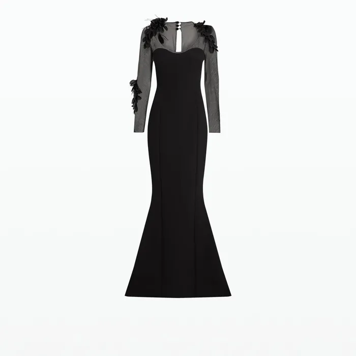 Safiyaa Rosel Black Long Dress Women Dresses