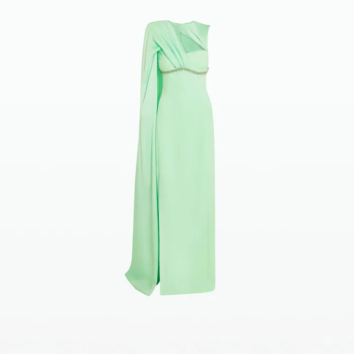 Safiyaa Rotha Brook Green Long Dress Women Dresses