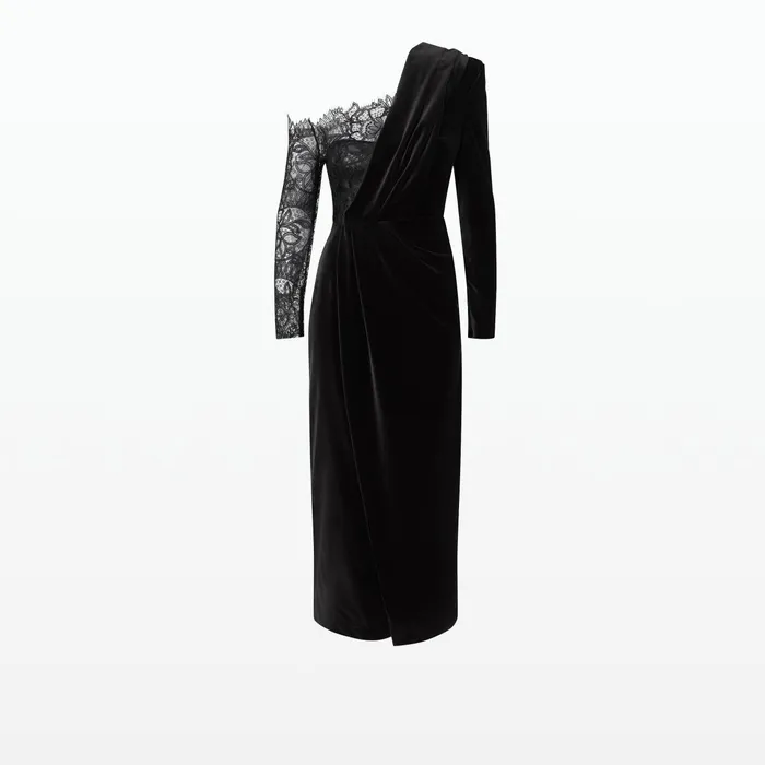 Safiyaa Ruth Black Midi Dress Women Dresses