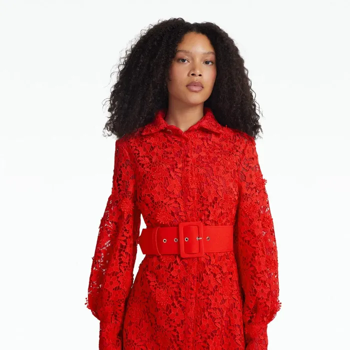 Safiyaa Salma Lacquer Red Long Dress Women Dresses