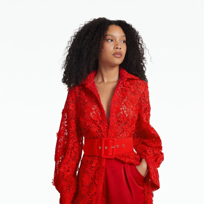 Safiyaa Salma Lacquer Red Long Dress Women Dresses