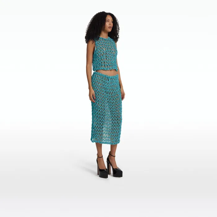 Safiyaa Satine Aquamarine Skirt Women Skirts