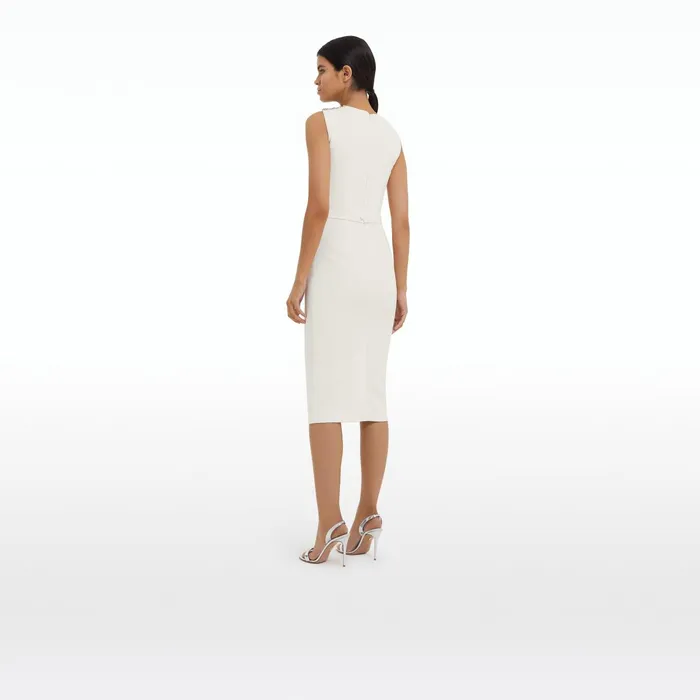 Safiyaa Sherry Ivory Midi Dress Women Dresses