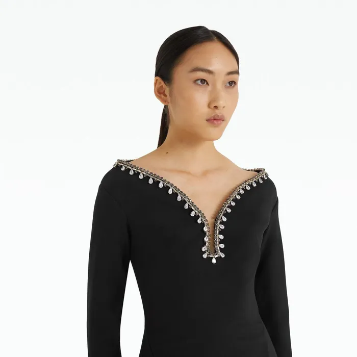 Safiyaa Smyth Black Midi Dress Women Dresses