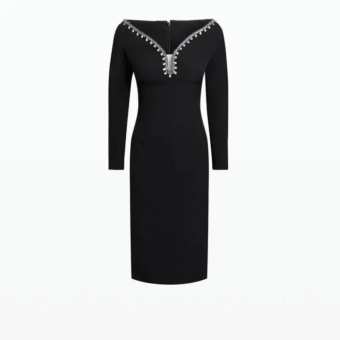 Safiyaa Smyth Black Midi Dress Women Dresses