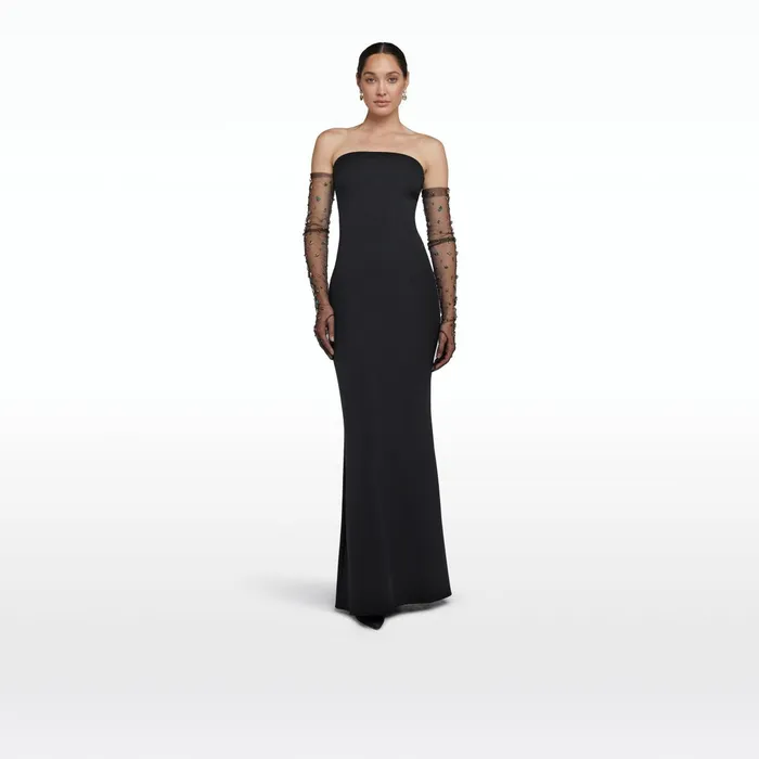 Safiyaa Soshin Black Long Dress Women Dresses