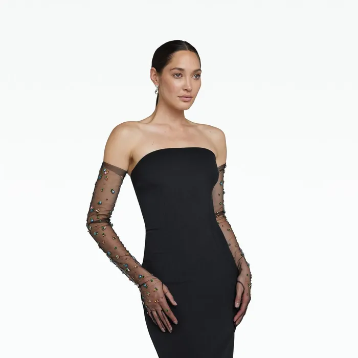 Safiyaa Soshin Black Long Dress Women Dresses