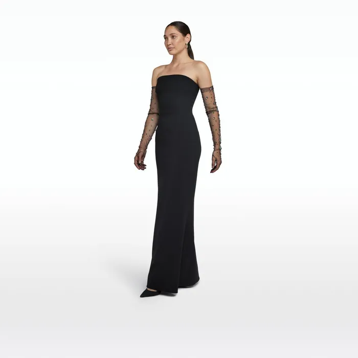 Safiyaa Soshin Black Long Dress Women Dresses